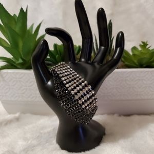 Rhinestone Bracelet - Black/Silver Sparkle